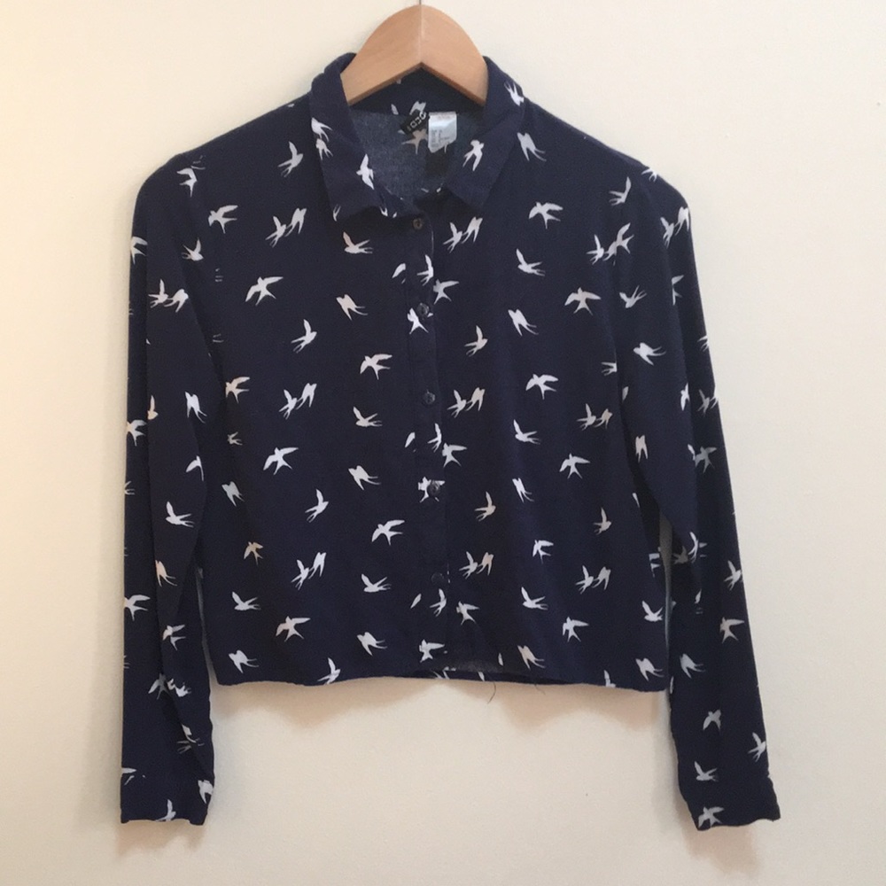 Adorable H&M Blouse w/ bird pattern - size 8